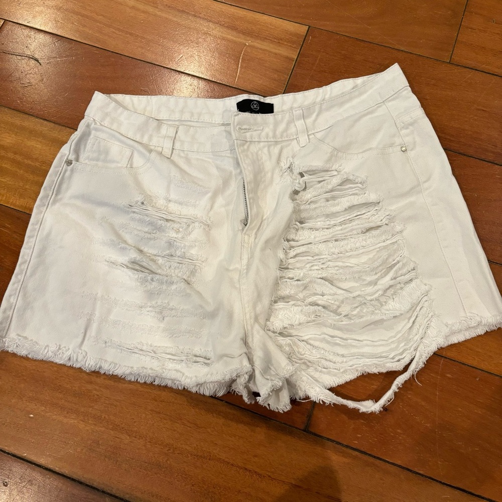 Ripped White Shorts
